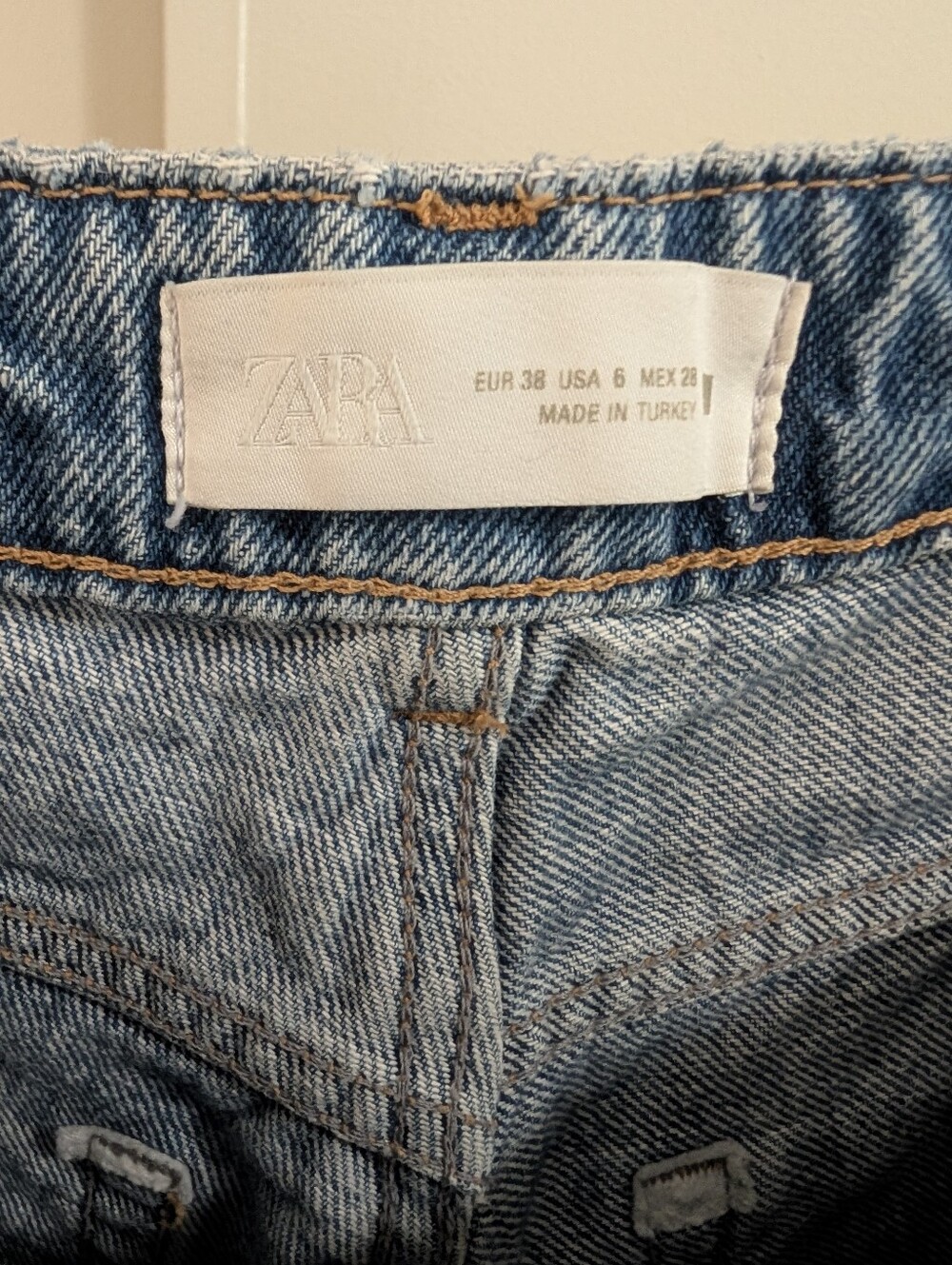 by Zara - Blue High-Rise Straight Leg Women’s Jeans 100% Cotton - Picture 9 of 9